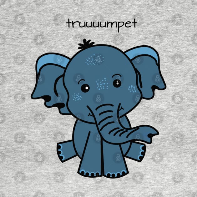 sweet funny Baby Elephant Cartoon by Hispaniola-Fineart